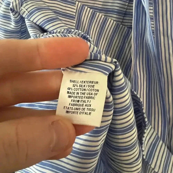 330 Milly Striped Long Sleeve Open Back Blouse Size 4 - Picture 5 of 5